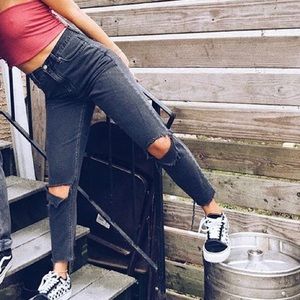 American Eagle black mom jeans